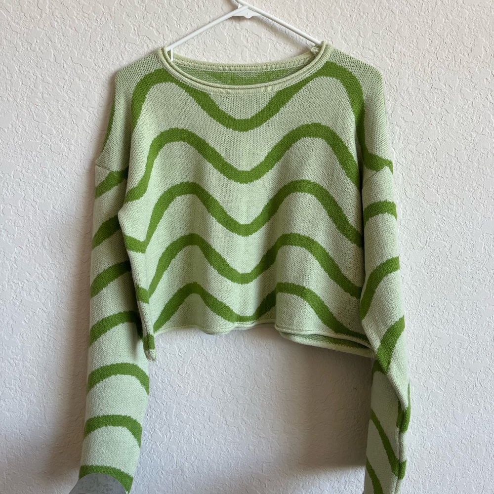 Green Striped Sweater